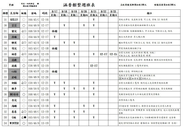 最新班表】