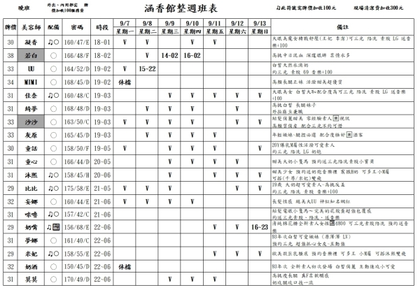 最新班表】
