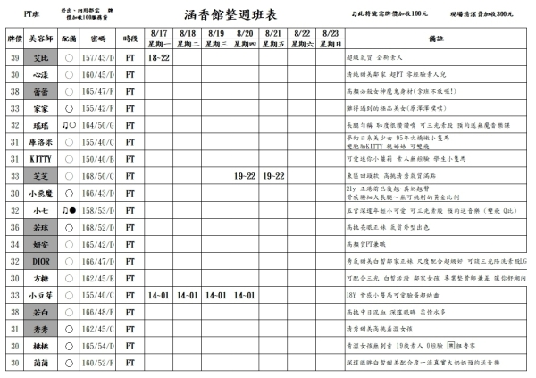 最新班表】